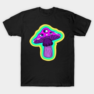 Blue Mushroom Sees All T-Shirt